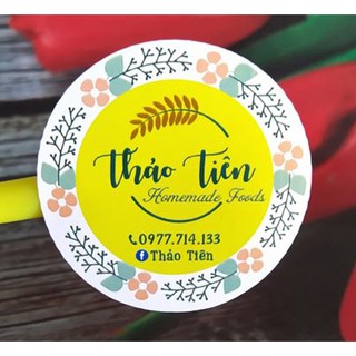 Combo 160 Tem giấy decal A4 đường kính 3cm. In, bế hình theo yêu cầu Giá rẻ