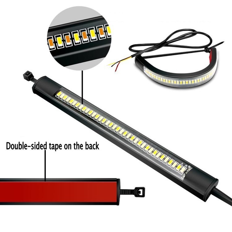 1 Thanh Đèn LED Tín Hiệu 36 Bóng 3014 SMD Nhiều Màu Sắc Thông Dụng Gắn Đuôi Xe Máy