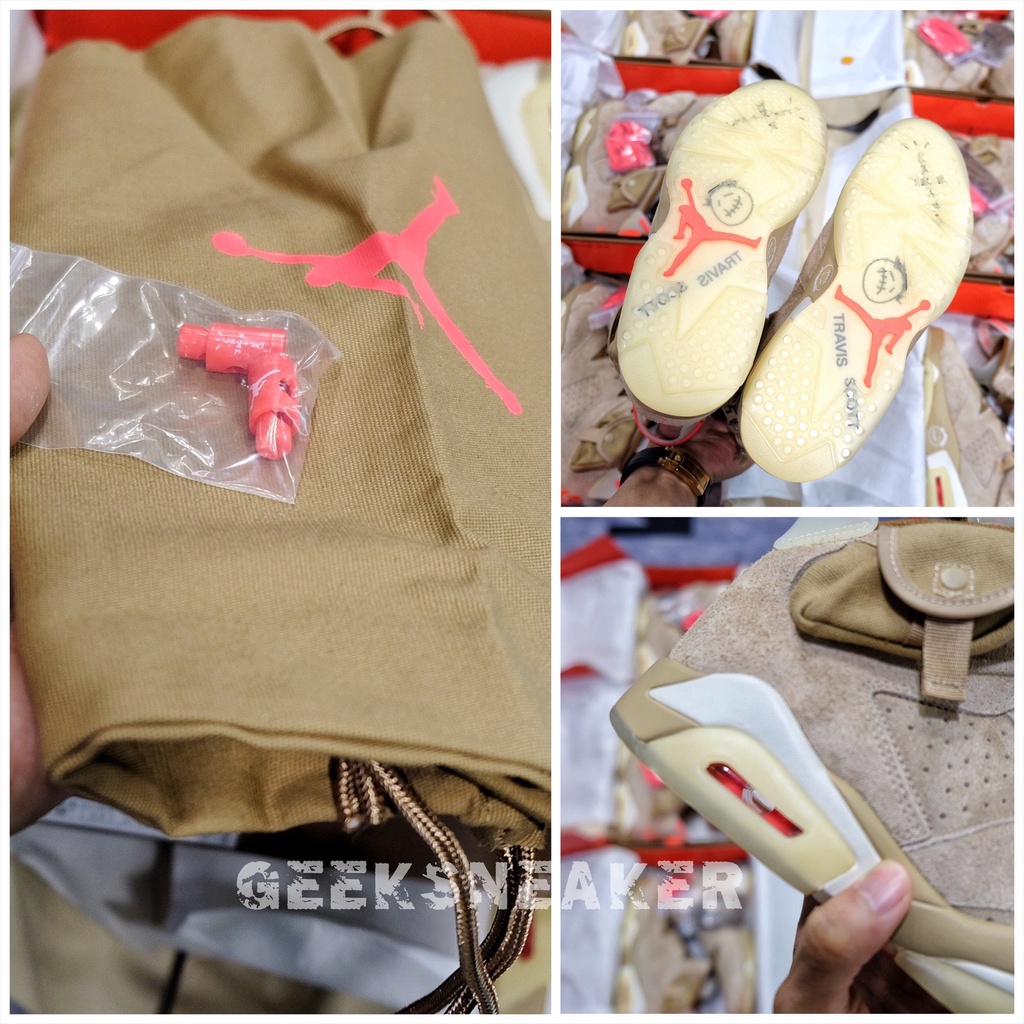 [GeekSneaker] Giày Sneaker Travis Scott x Air Jordan 6 Retro ‘British Khaki’ | BigBuy360 - bigbuy360.vn