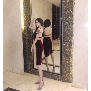 VÁY ÔM BODY 2 DÂY HỞ LƯNG