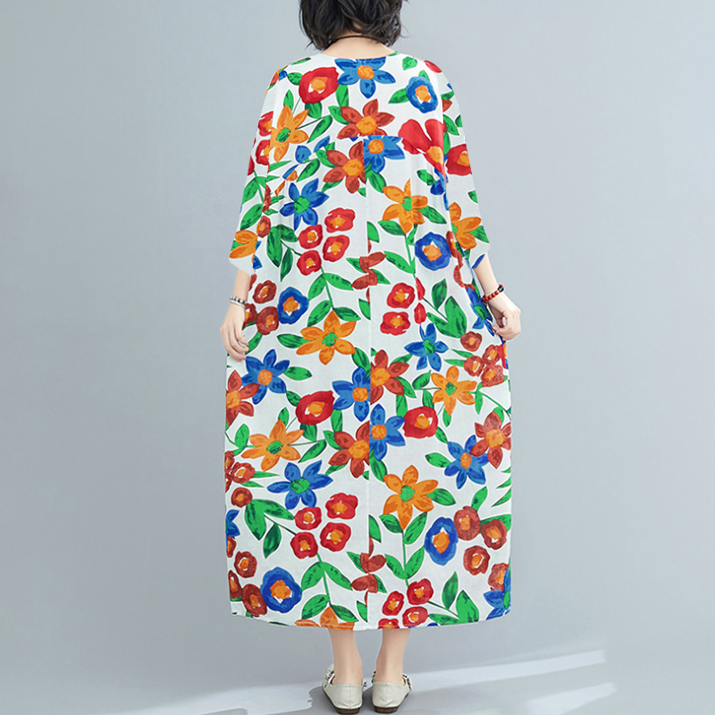 Đầm Maxi ZANZEA Tay Áo 3/4 Cổ Chữ V In Hoa Thời Trang Cho Nữ | BigBuy360 - bigbuy360.vn