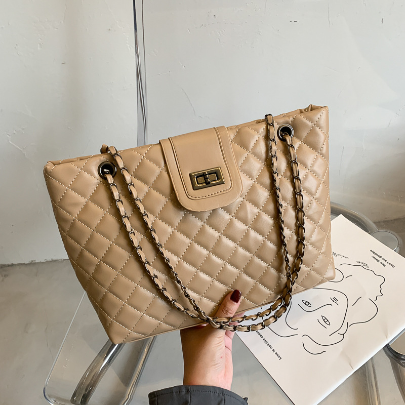 Túi Xách Da PU Đeo Chéo Có Khóa Hình Thoi Thời Trang Cho Nữ