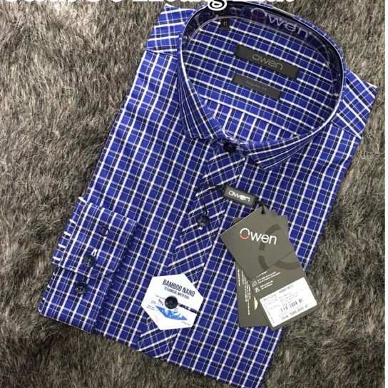 Xả 12.12 10.10 . OWEN - Áo sơ mi dài tay Owen Regular fit kẻ caro 80187 (có ảnh thật) Cực Đẹp . . . ' ' ' . ' *