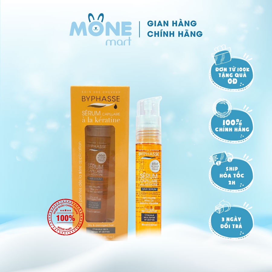 Serum Keratine Byphasse 50ml cho tóc khô, tóc xỉn màu và hư tổn