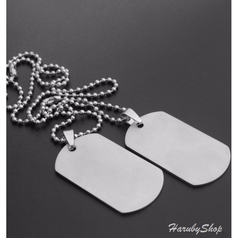 [HÀNG ĐẸP] Bộ Đôi Dây Chuyền Dogtag - Thẻ Bài Quân Đội - Thẻ Bài Khắc Tên