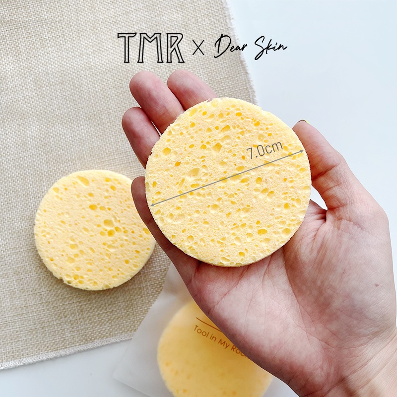 [2 miếng] TMR Bông bọt biển rửa mặt tẩy tế bào chết Cleansing Sponge Hàn Quốc