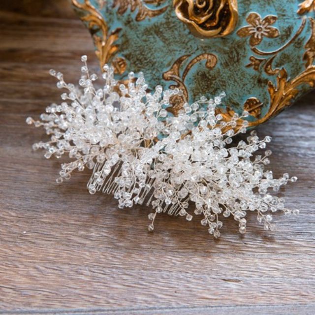 Ốp cài đá pha lê, cài tóc cô dâu