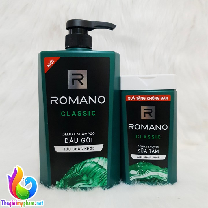 Dầu Gội Romano Classic 650g - Tặng Sữa Tắm Romano Classic 150g