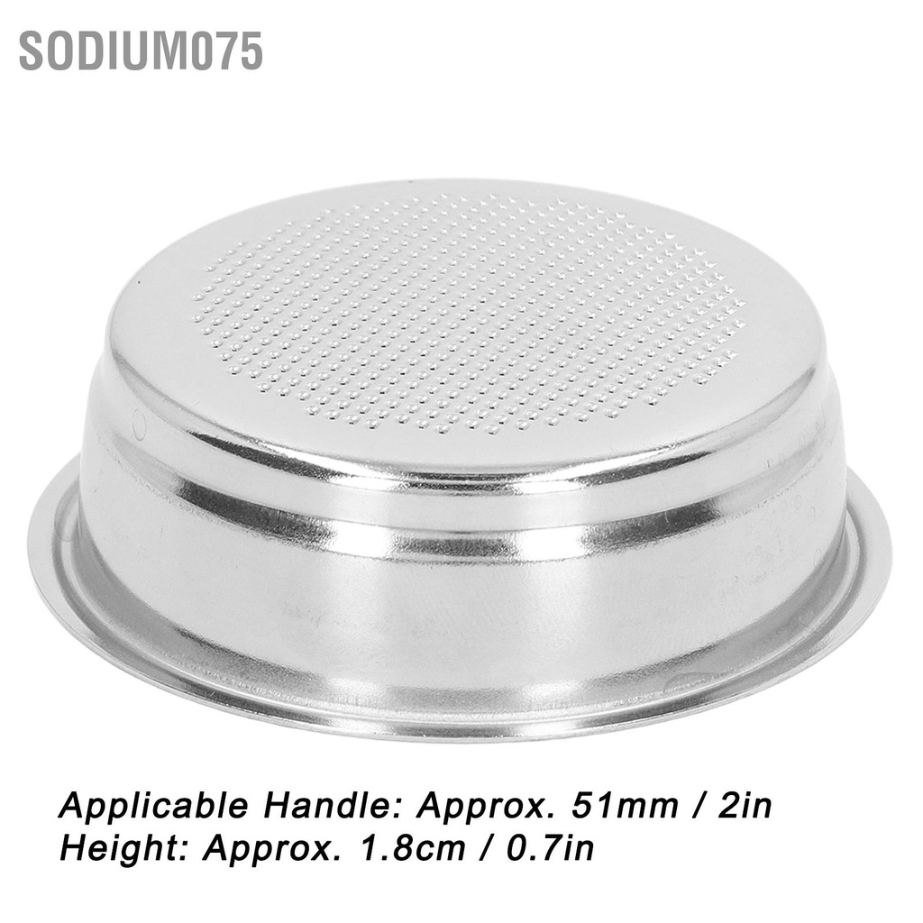 Sodium075 Bộ lọc Portafilter cà phê bằng thép không gỉ Rổ bộ 1 cốc xốp cho tay cầm 51mm