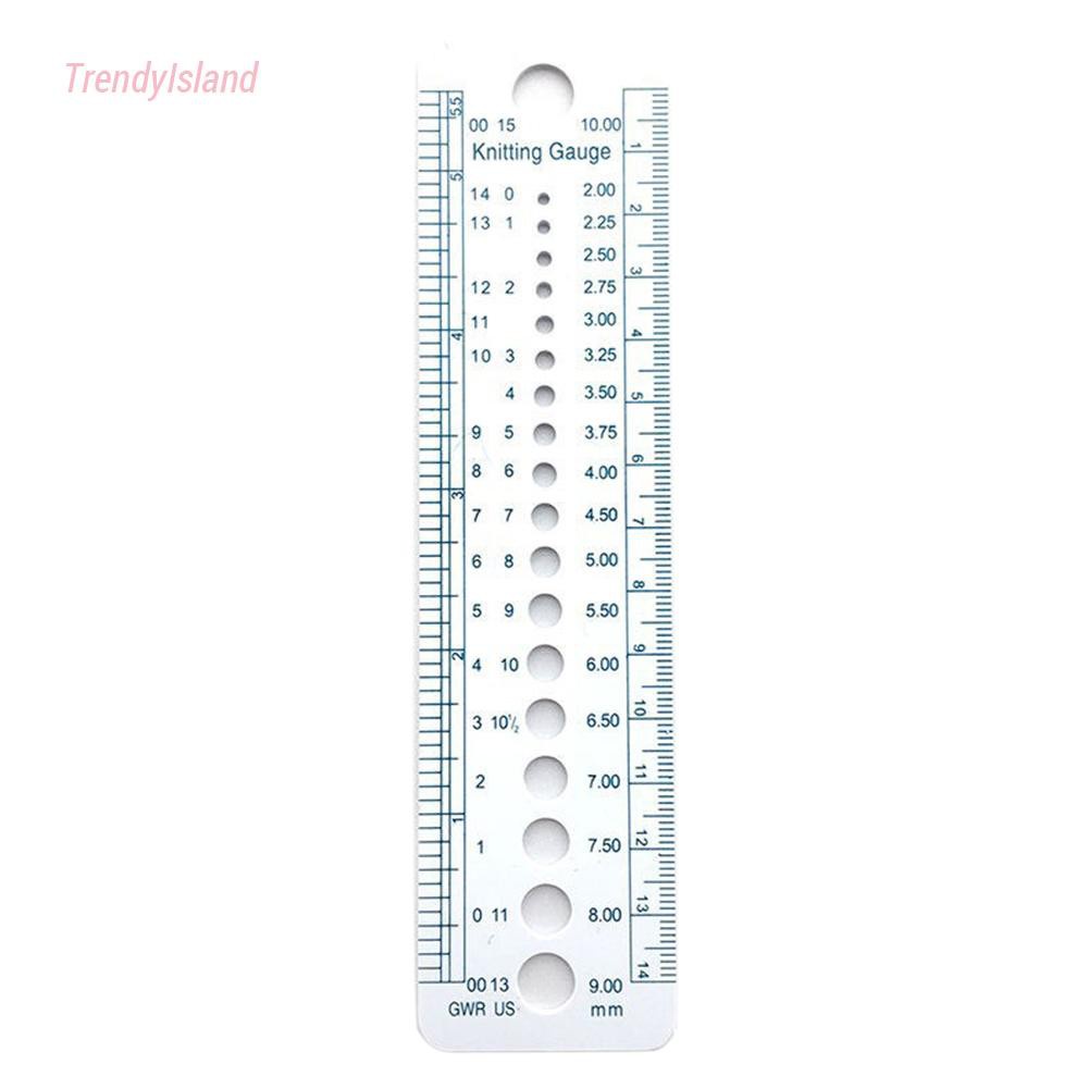 9-20mm Yarn Ruler Measure Needle Gauge Inch CM Plastic Measure Ruler Household Sewing Tailor Tool