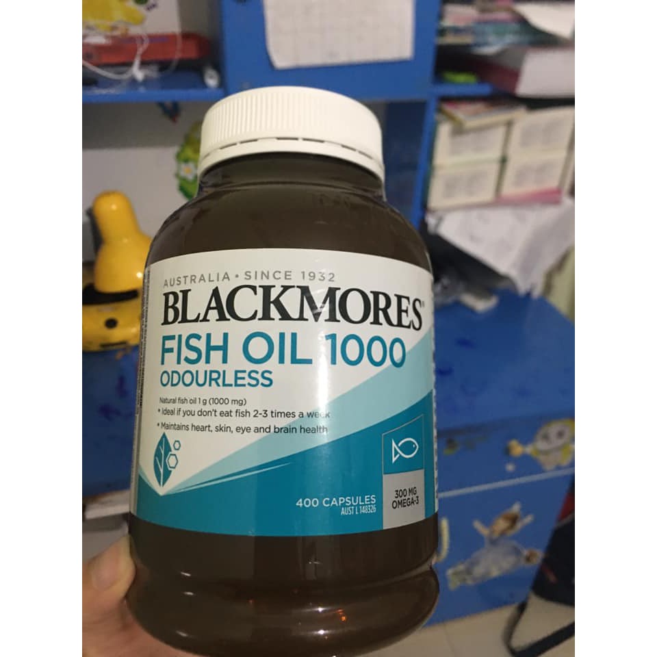 (Date 2023) Viên dầu cá có mùi Blackmores Odourless Fish Oil 1000, 400 viên