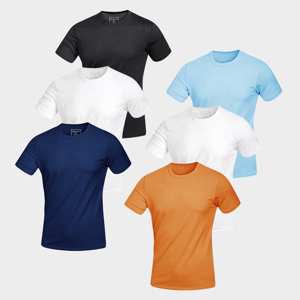 Quà Tặng - Áo phông nam thun trơn cổ tròn Biman by Biluxury vải co giãn 4 chiều mỏng thoáng không bai xù