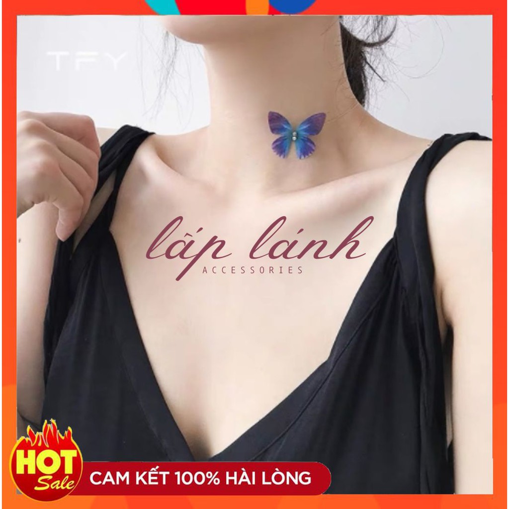 [Có sẵn] VÒNG CỔ CHOKER HÌNH BƯỚM 3D QUYẾN RŨ DÂY CHUYỀN PHONG CÁCH HÀN QUỐC