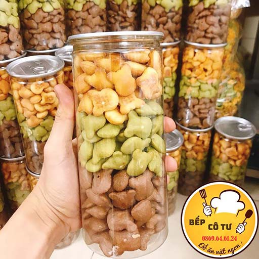 Bánh gấu nhân kem sữa mix 3 vị Bếp Cô Tư hàng loại 1 xuất khẩu