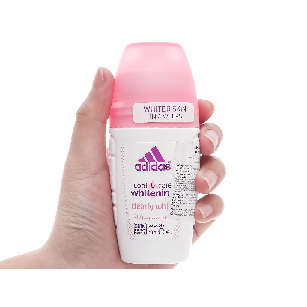 Lăn Khử Mùi Nữ Ngăn Mồ Hôi Adidas Clearly White 40ml