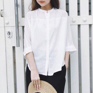 Sơmi Linen cổ tàu