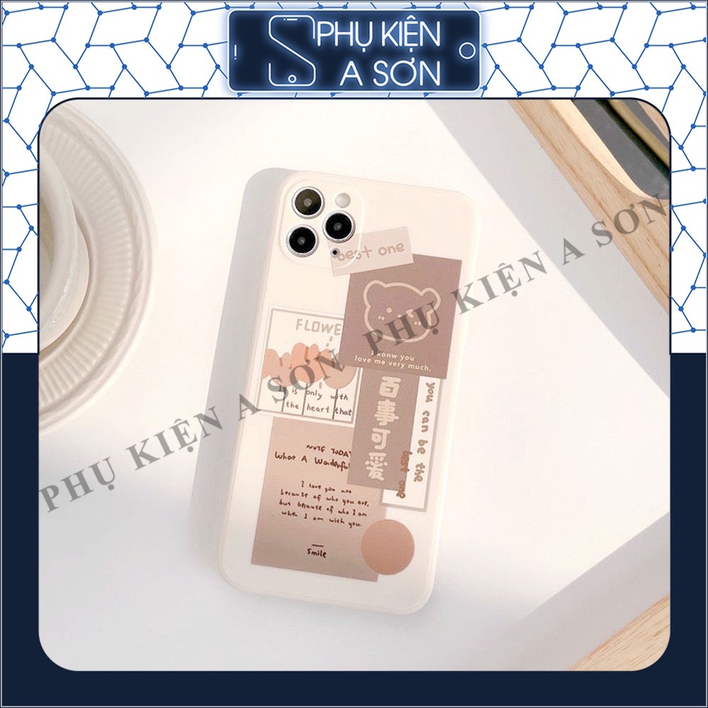 Ốp lưng iphone Gấu Best One cạnh vuông 5/5s/6/6plus/6s/6splus/7/7plus/8/8plus/x/xr/xs/11/12/pro/max/plus/promax
