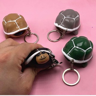 [MÓC KHÓA RÙA]-Móc khóa bóp rùa thụt đầu-Móc khóa hình chú rùa thụt cổ dễ thương