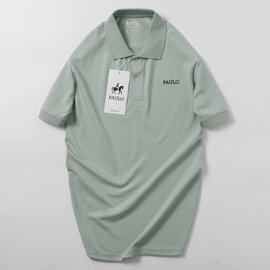 Áo thun POLO nam cổ bẻ BASIC CVC vải cá sấu Cotton kháng khuẩn, chống nhăn, thoáng mát - PAULO