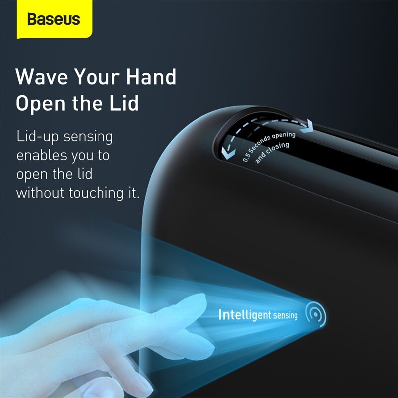 Baseus Electric Auto Car Trash Can Organizer Garbage Holder Smart Sensing Lid Opening