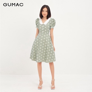 Đầm ôm nữ hoa cúc phối cổ GUMAC DA12136