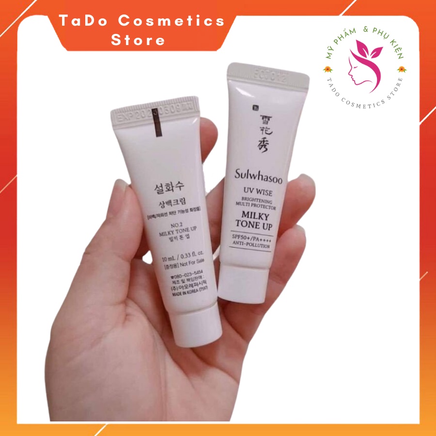 Kem chống nắng DƯỠNG TRẮNG cao cấp Sulwhasoo Uv White Milky Tone Up - Lọ 10ml , nâng tông trắng hồng , cải thiện sắc da