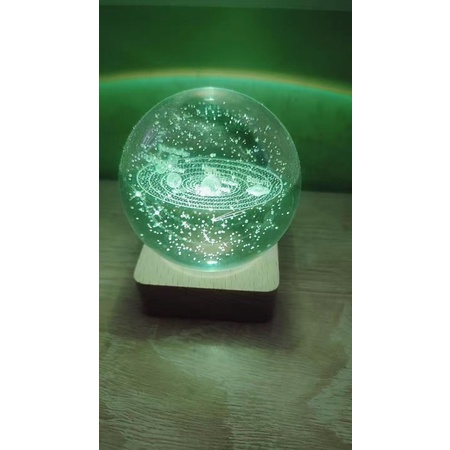 Đèn ngủ 3D quả cầu pha lê phát sáng nhiều màu