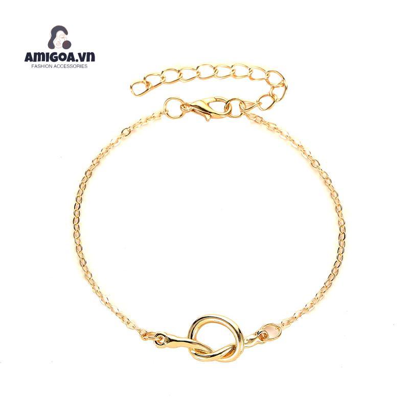 Lắc Chân Bằng Kim Loại Thắt Nút Đơn Giản Thời Trang Cho Nữ