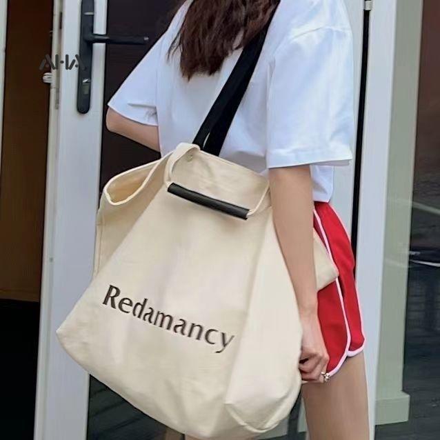 Túi xách AHA official canvas cỡ lớn phong cách retro Nhật Bản thời trang