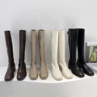 Giày bốt đùi đế thấp hàng cao cấp, giầy bốt đế cao 4cm phong cách năng động trẻ trung