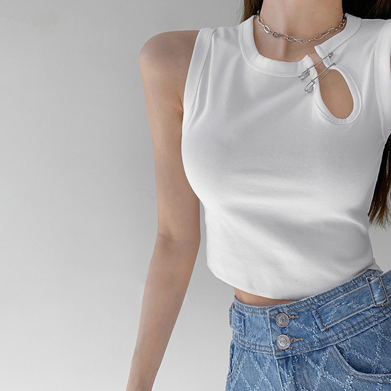 Áo Croptop Sát Nách Màu Sắc Trơn Phong Cách Hàn Quốc Thời Trang Mùa Hè Cho Nữ