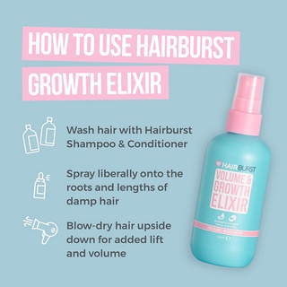 Xịt dưỡng tóc Hairburst Volume and growth elixir avocado & coconut