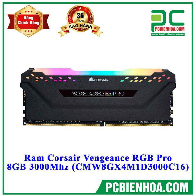 ( Siêu ngon ) Bộ nhớ Corsair Vengeance RGB PRO 8GB) DDR4 3000C16-Black 95