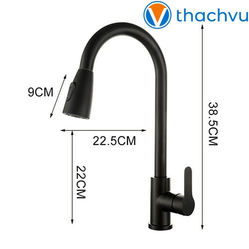 Vòi rửa chén bát nóng lạnh dây rút, 2 chế độ nước tiện dụng, vòi  inox 304 đa năng dây rút siêu bền.