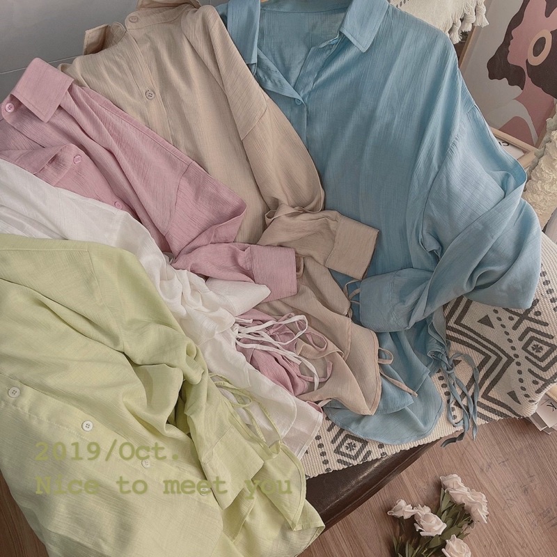 Sơ Mi Buộc Nơ màu pastel siêu ưng