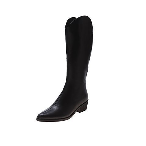 Boots Đùi Nữ Da PU Thời Trang Sành Điệu Phối Khóa Kéo G35