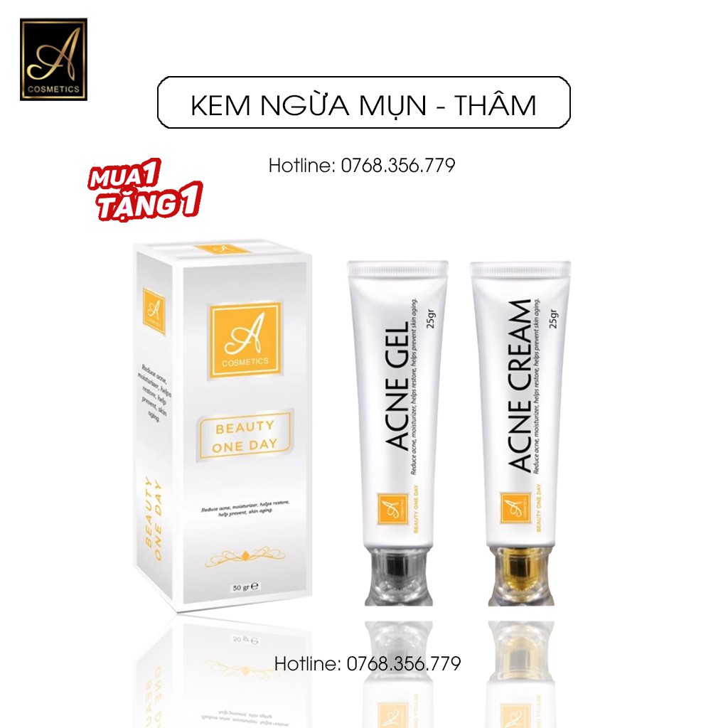  Kem Ngừa Mụn Siêu Tốc Độ Acosmetics, Gồm serum chấm mụn và Kem dưỡng ngừa thâm