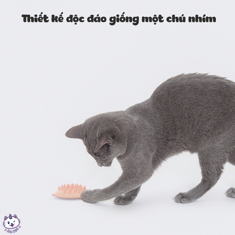 Lược chải lông thừa và massage cho mèo - Chất liệu Silicon mềm mại - Diniopet