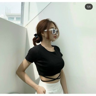Áo croptop dây cột eo
