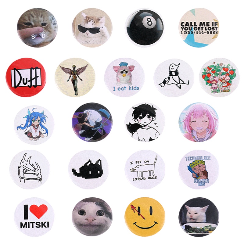 Huy Hiệu Cài Áo Hình Mèo Hoạt Hình Vui Nhộn