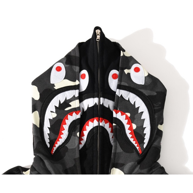 Áo Hoodie Khóa Kéo Bape ❤ Áo Khoác Nỉ Dáng Rộng Phản Quang Nam Nữ NVA199