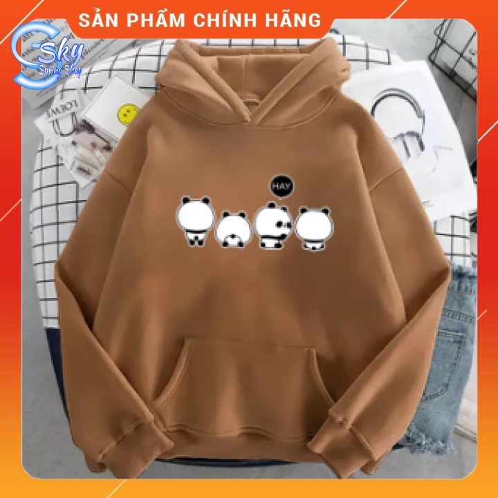 ÁO HOODIE UNISEX NAM NỮ  FORM RỘNG, CHẤT NỈ BÔNG CAO CẤP in 4 chú gấu trúc