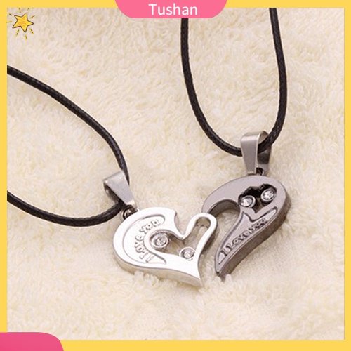 Set 2 dây chuyền với mặt hình trái tim xinh xắn cho cặp đôi