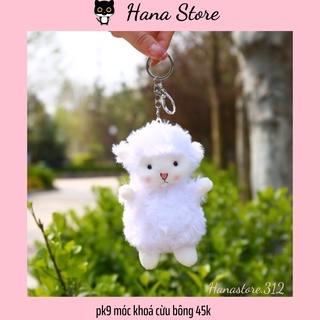 pk9 móc khoá thú bông cừu con gắn Balo túi xách