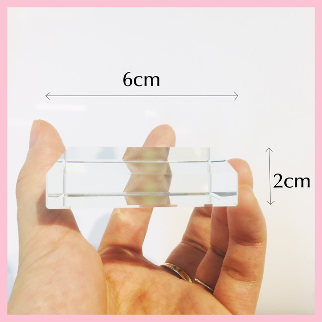 Đế pha lê trưng bày sản phẩm MOON, kích thước 6x1, 8x1, 6x2, 8x2cm
