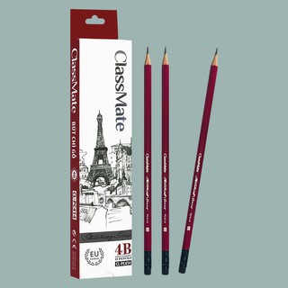 Bút chì gỗ có tẩy Class Mate 4B CL-PC414 (Hộp 12 bút)
