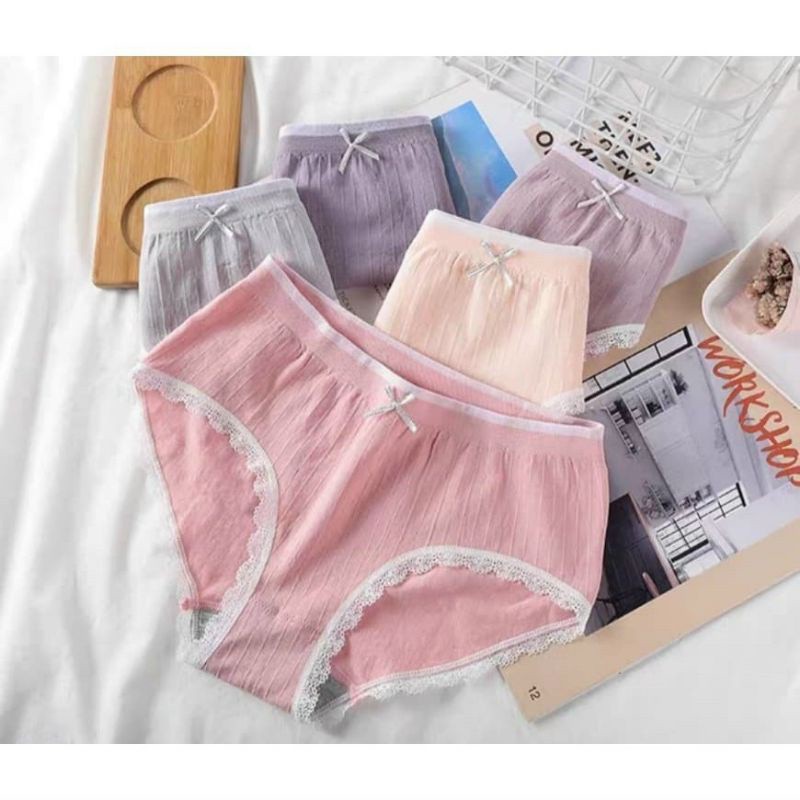 Hộp 5 Quần Cotton Viền Ren Thiên Nga Co Dãn 4 Chiều,