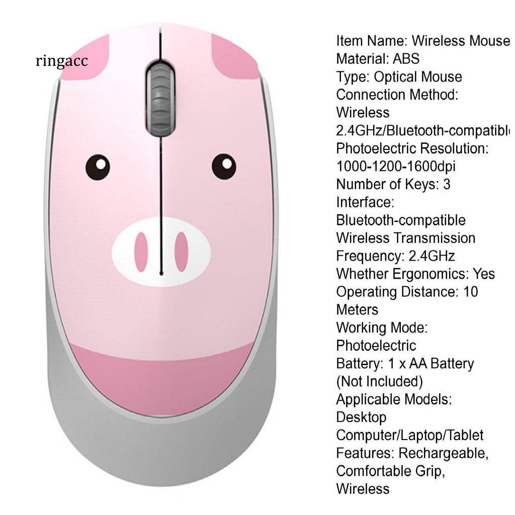 Chuột Bluetooth RGA Kiểu Dáng Hoạt Hình Dễ Thương