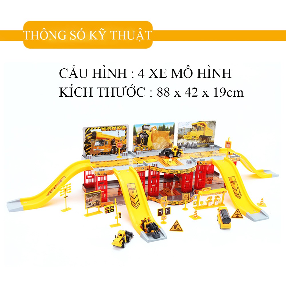 Đồ chơi xe ô tô- Bộ đồ chơi mô hình xe ô tô thông minh, mô tả Gara Ô tô cho bé, chất liệu cao cấp an toàn cho trẻ