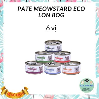 Pate cao cấp Meowstard Eco cho mèo lon 80g nhiều vị
